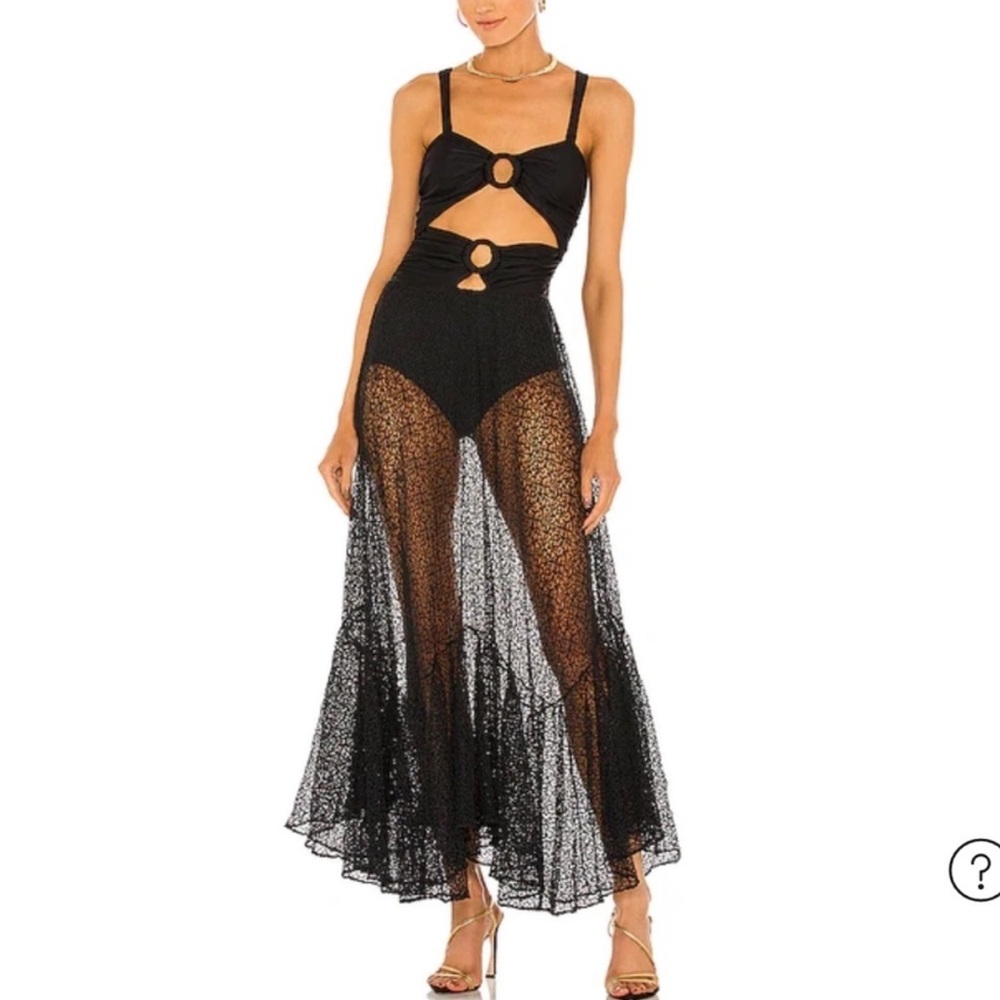 PatBO Black Cutout Maxi Dress